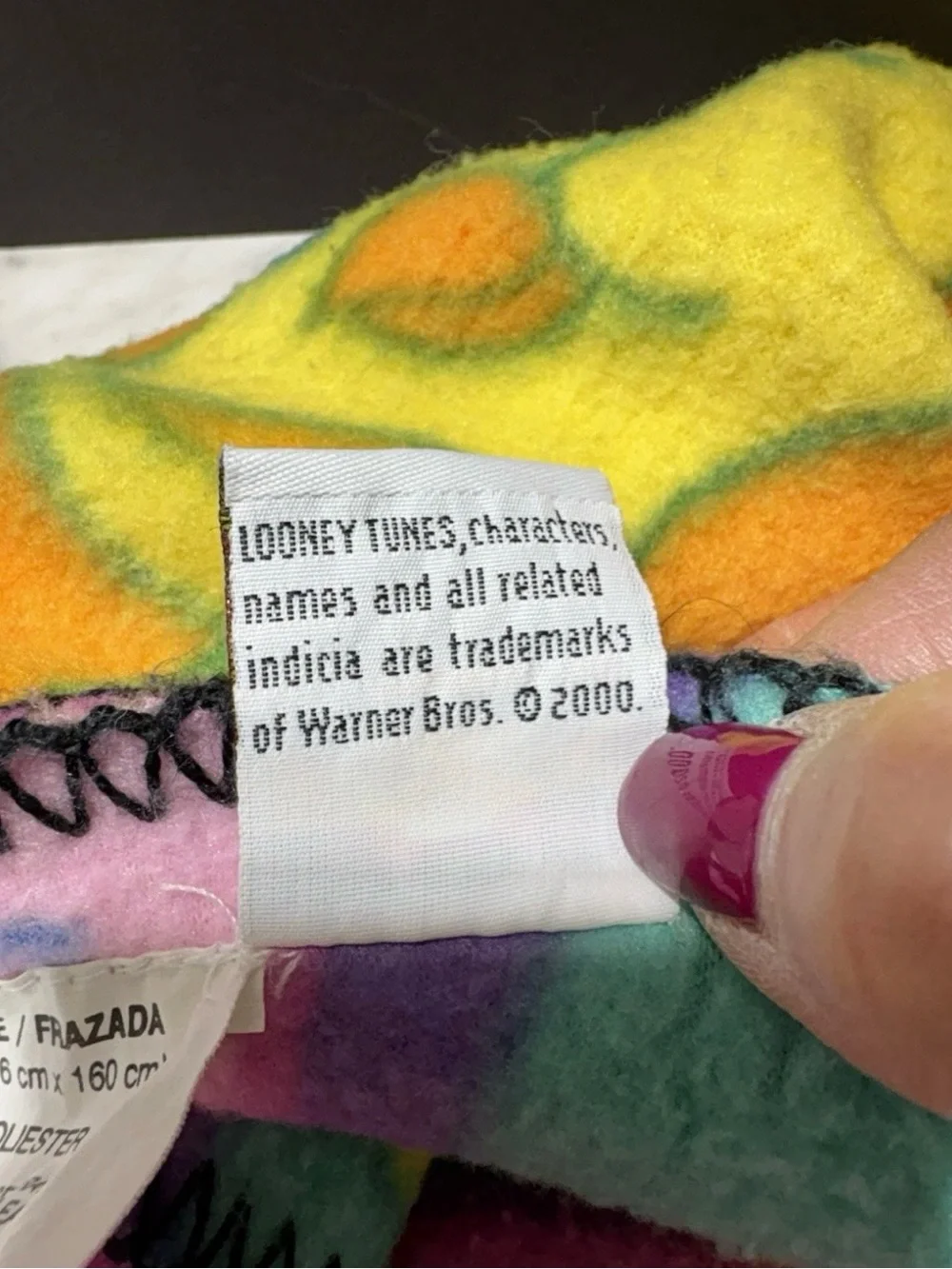 Yellow Plush Tweety-Bird Plush & Vintage Throw Blanket 63x46